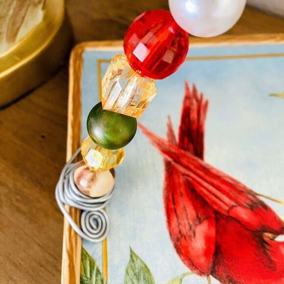 Certified International Cardinal Ceramic Square Snack Tidbit Plate With Top Hand - Picture 7 of 8